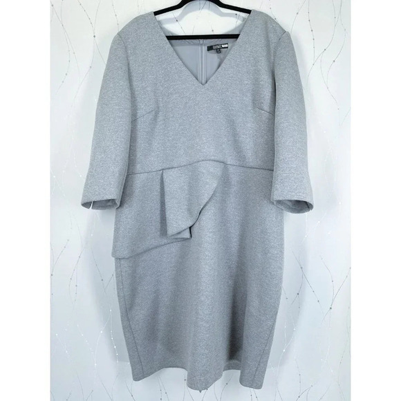 Badgley Mischka Heather Gray Scuba Dress $365 - Picture 7 of 14
